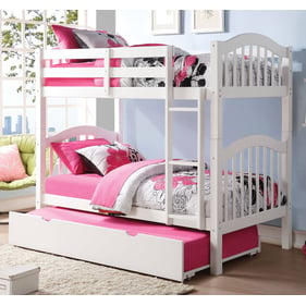 Acme Furniture Heartland White Twin Over Twin Trundle Bunk Bed