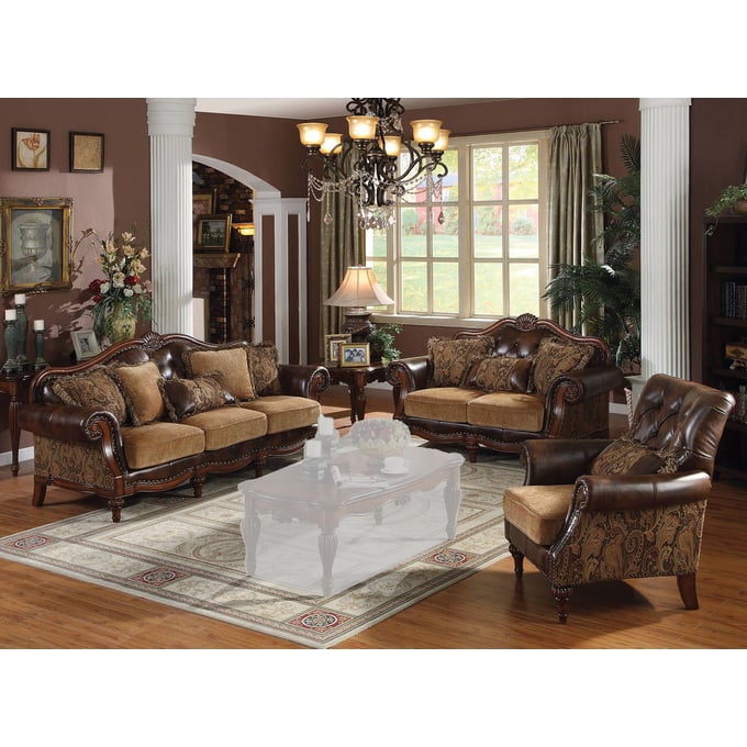 Acme Furniture Dreena Brown Cherry 3pc Living Room Set ACM-05495-SETS