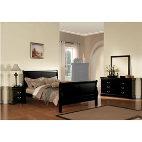 Acme Furniture Louis Philippe III Black 4pc Bedroom Set With King Bed