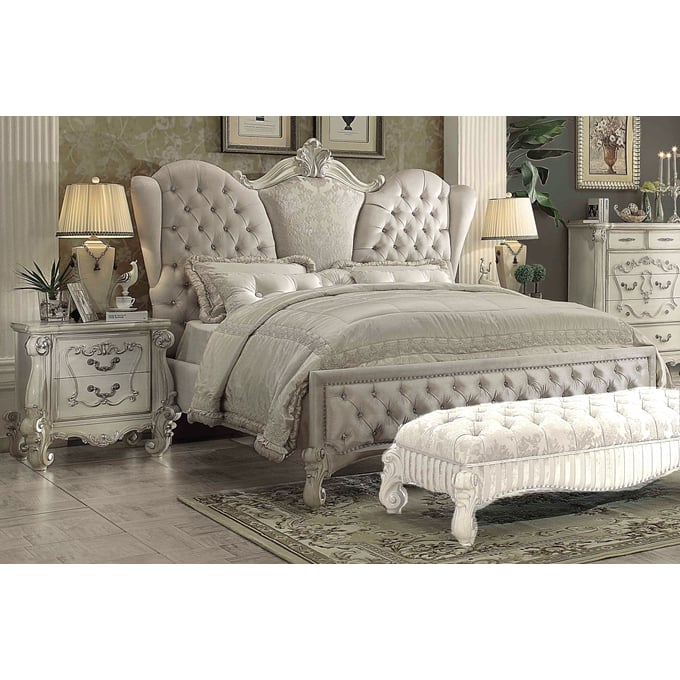 Acme Furniture Versailles Ivory Bone White 2pc Bedroom Set With Queen Bed ACM-21094-BR-S6