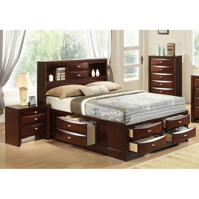 Acme Furniture Ireland Espresso 4pc Bedroom Set With King Storage Bed ACM-21596EK-BR-S1