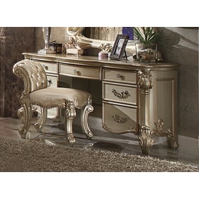 Acme Furniture Vendome Gold Patina Bone Vanity Desk