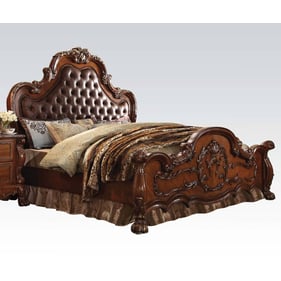 Acme Furniture Dresden Cherry Oak Leather King Bed