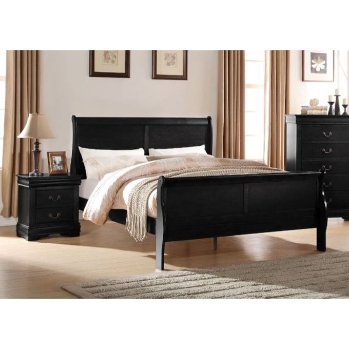 Acme Furniture Louis Philippe Black 2pc Bedroom Set With Twin Bed ACM-23740T-BR-S1