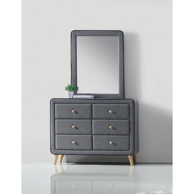 Acme Furniture Valda Light Gray Dresser and Mirror ACM-2452-DRMR