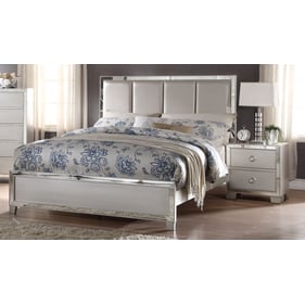 Acme Furniture Voeville II Platinum 4pc Bedroom Set With King Upholster Bed