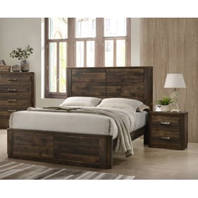 Acme Furniture Elettra Rustic Walnut 4pc Bedroom Set With Queen Bed