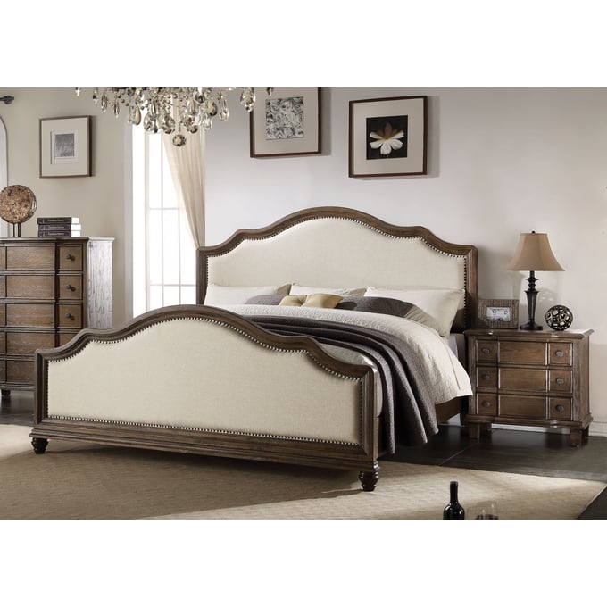 Acme Furniture Baudouin Beige Weathered Oak 4pc Bedroom Set With Queen Bed ACM-26110Q-BR-S1