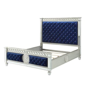 Acme Furniture Varian Blue Mirrored Queen Bed