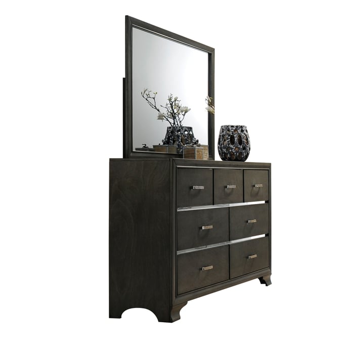 Acme Furniture Carine II Gray Dresser and Mirror ACM-2626-DRMR