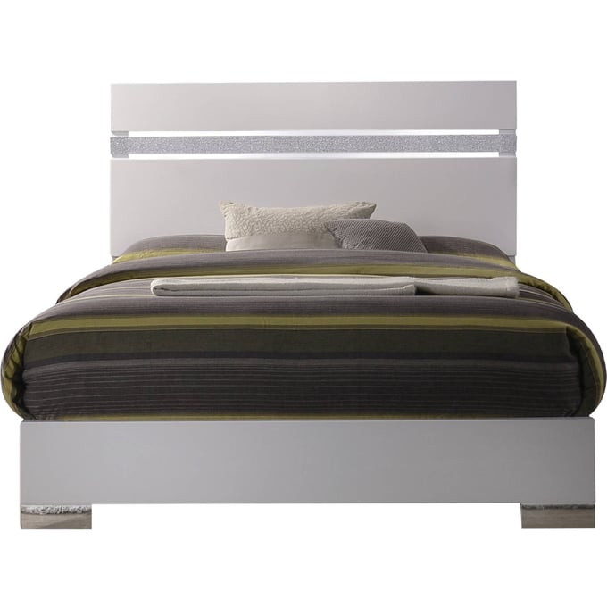 Acme Furniture Naima II White High Gloss Queen Bed ACM-26770Q