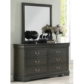 Acme Furniture Louis Philippe Dark Gray Dresser and Mirror