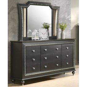 Acme Furniture Kaitlyn Metallic Gray Dresser and Mirror