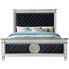 Acme Furniture Varian Dark Navy Blue Mirrored Queen Bed