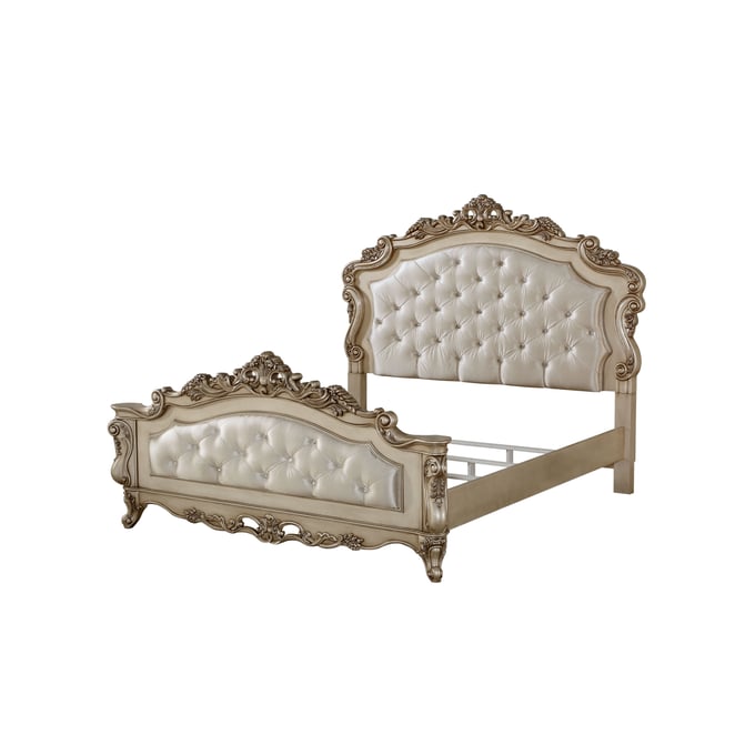 Acme Furniture Gorsedd Golden Ivory Queen Bed ACM-27440Q