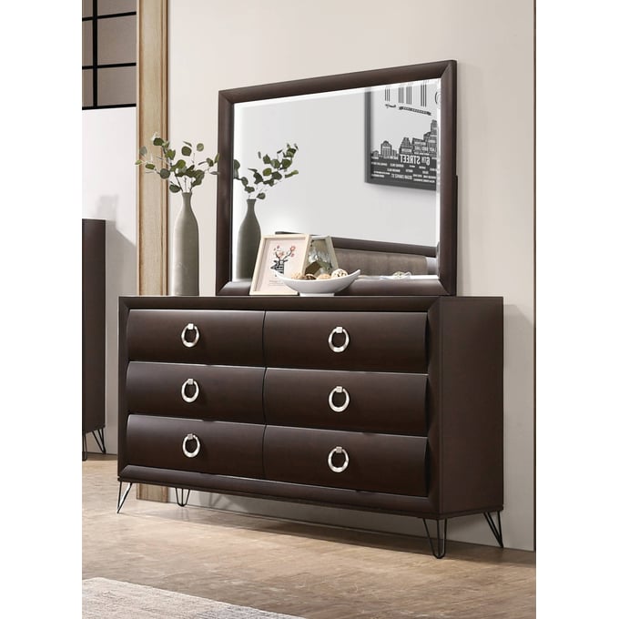 Acme Furniture Tablita Dark Merlot Dresser And Mirror ACM-2746-DRMR