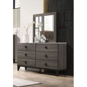 Acme Furniture Avantika Rustic Gray Oak Dresser and Mirror