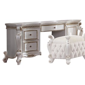 Acme Furniture Picardy Antique Pearl Vanity Desk and Stool