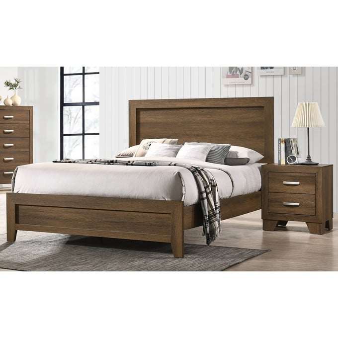 Acme Furniture Miquell Oak 4pc Bedroom Set With Queen Bed ACM-28050Q-BR-S1