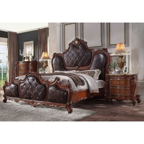 Acme Furniture Picardy Honey Oak 4pc Bedroom Set With Leather Queen Bed