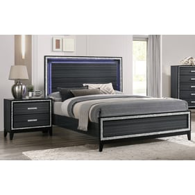 Acme Furniture Haiden Weathered Black 4pc Bedroom Set With King Bed