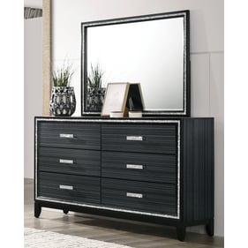 Acme Furniture Haiden Weathered Black Dresser and Mirror