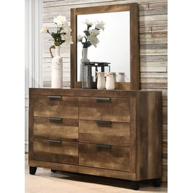 Acme Furniture Morales Rustic Oak Dresser and Mirror