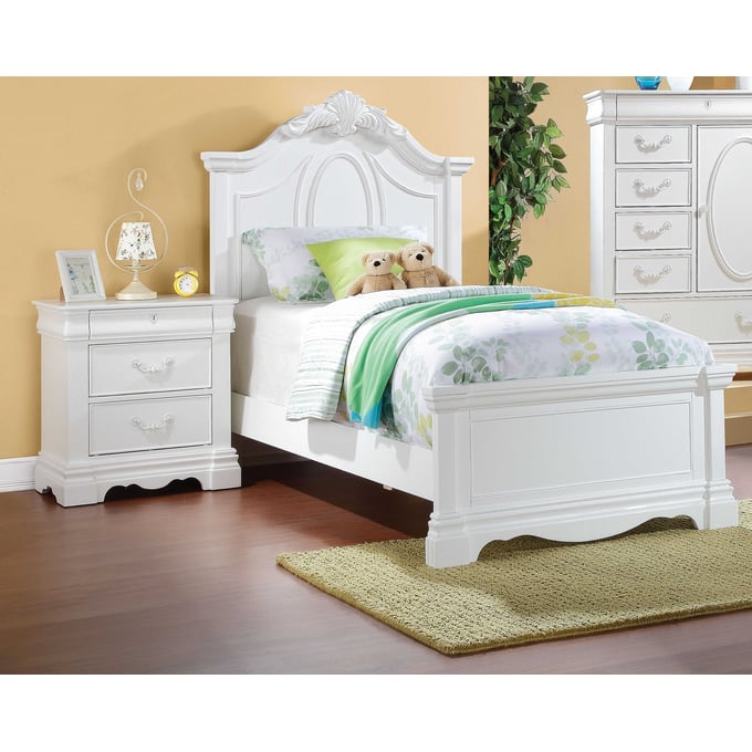 Acme Furniture Estrella White 2pc Bedroom Set with Twin Bed ACM-30235-S2