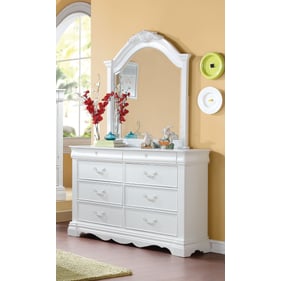 Acme Furniture Estrella White Dresser and Mirror