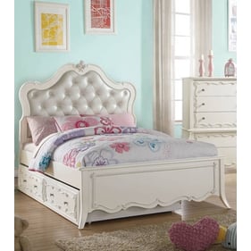 Acme Furniture Edalene Pearl White Full Trundle Bed