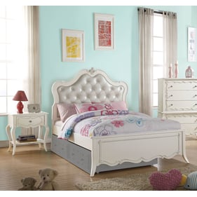 Acme Furniture Edalene Pearl White 4pc Bedroom Set With Twin Bed