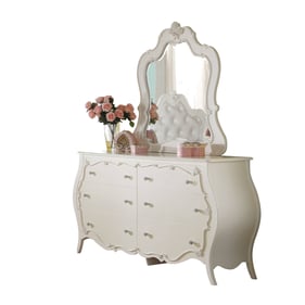 Acme Furniture Edalene Pearl White Dresser and Mirror