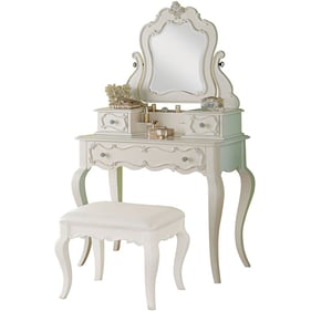 Acme Furniture Edalene Pearl White Vanity and Mirror