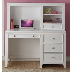 Acme Furniture Lacey White Computer Desk with Hutch