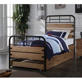 Acme Furniture Adams Antique Oak Black Twin Trundle Storage Bed