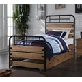 Adams Antique Oak Black Twin Trundle Storage Bed