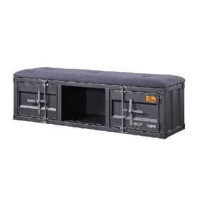 Acme Furniture Cargo Gray Gunmetal Storage Bench