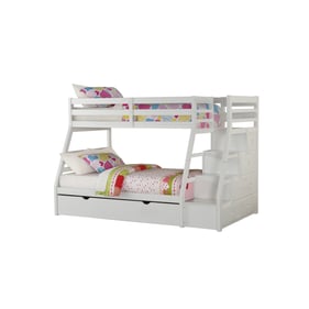 Acme Furniture Jason White Twin Over Full Trundle Bunk Bed