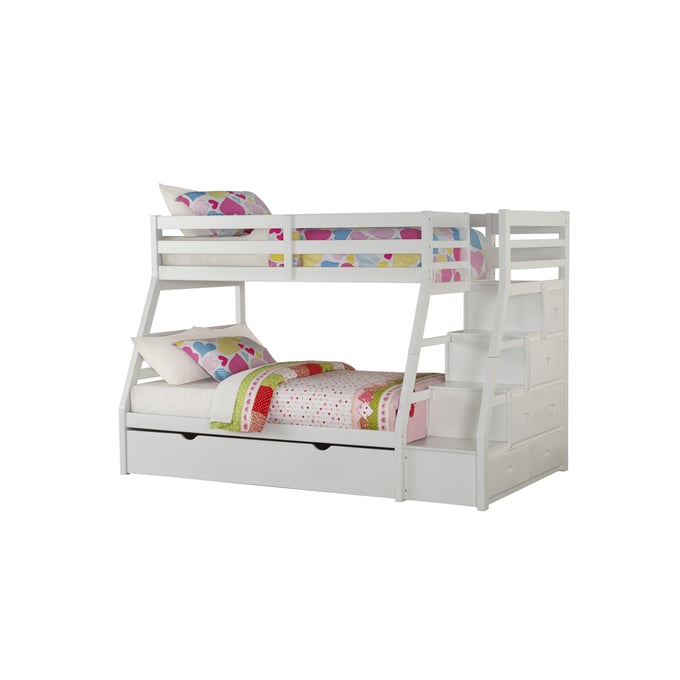 Acme Furniture Jason White Twin Over Full Trundle Bunk Bed ACM-37105