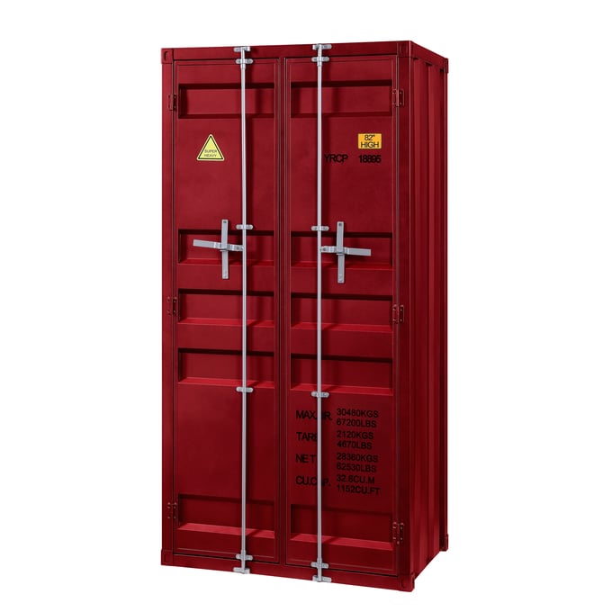 Acme Furniture Cargo Red Double Door Wardrobe ACM-37919