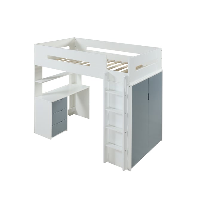 Acme Furniture Nerice White Gray Loft Bed ACM-38050