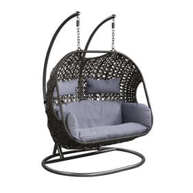 Acme Furniture Vasant Fabric Wicker Patio Swing Chair with Stand