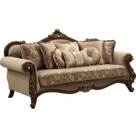 Acme Furniture Mehadi Walnut Sofa with 8 Pillows