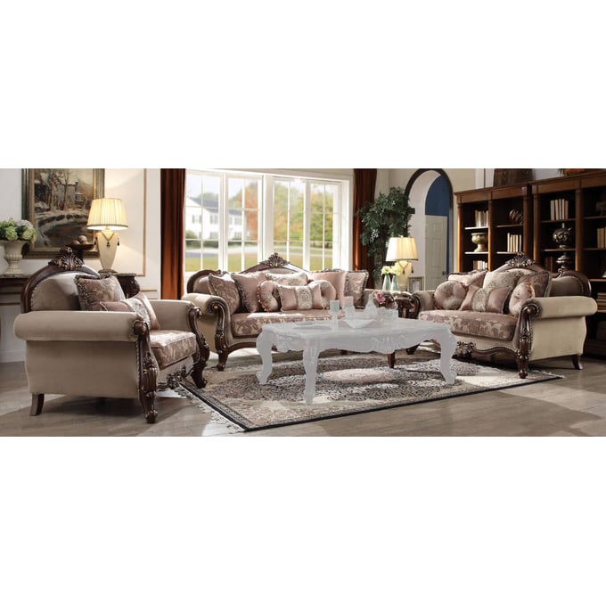 Acme Furniture Mehadi Walnut 3pc Living Room Set ACM-506-LR-S1