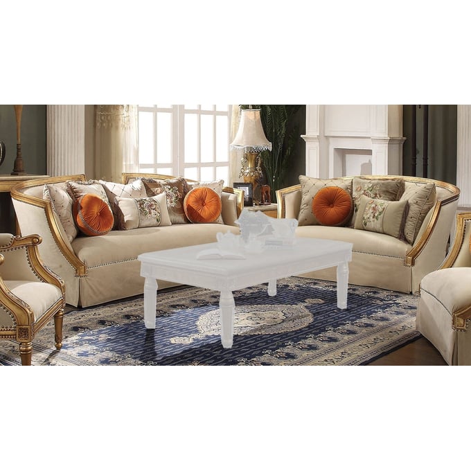 Acme Furniture Daesha Tan Antique Gold 2pc Living Room Set ACM-5083-LR-S2