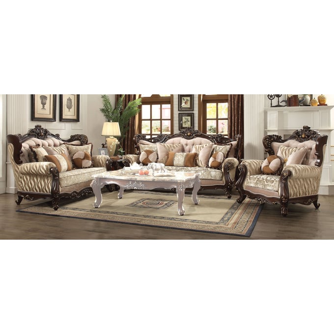 Acme Furniture Shalisa Walnut 3pc Living Room Set ACM-510-LR-S1