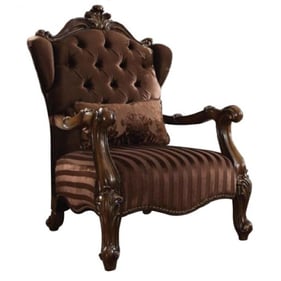 Acme Furniture Versailles Brown Cherry Oak Chair With Pillow