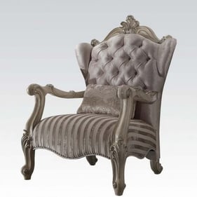 Acme Furniture Versailles Ivory Bone White Chair With Pillow