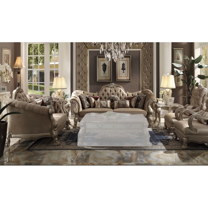 Acme Furniture Dresden Bone Gold Patina 3pc Living Room Set ACM-5209-LR-S2