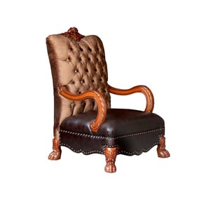 Acme Furniture Dresden Golden Brown Cherry Oak One Pillow Accent Chair